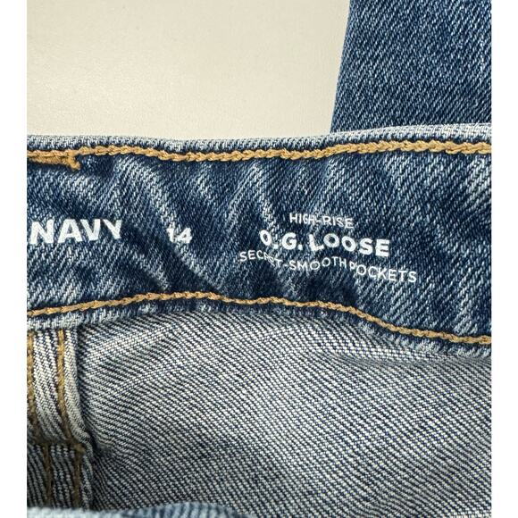 Old Navy High Rise O.G. Loose Jeans Cropped Women's 14 Blue Secret Pockets - Picture 2 of 7